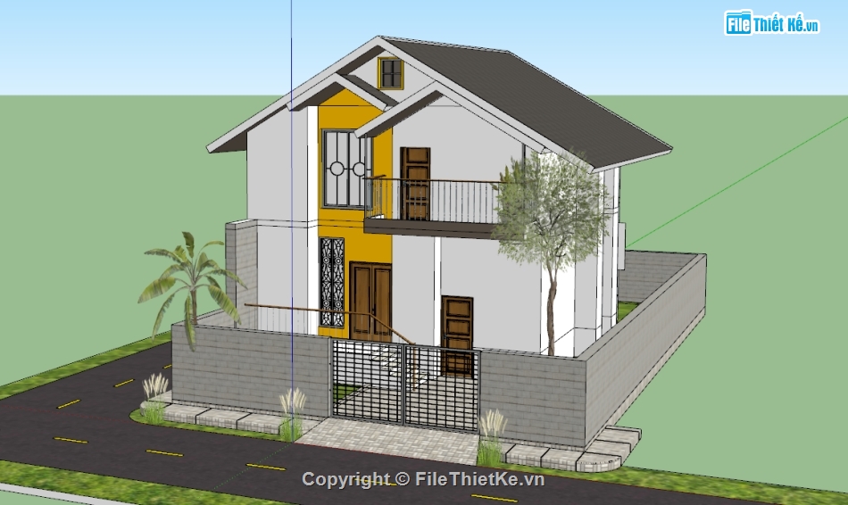 model nhà phố,nhà phố 2 tầng,model nhà phố 2 tầng