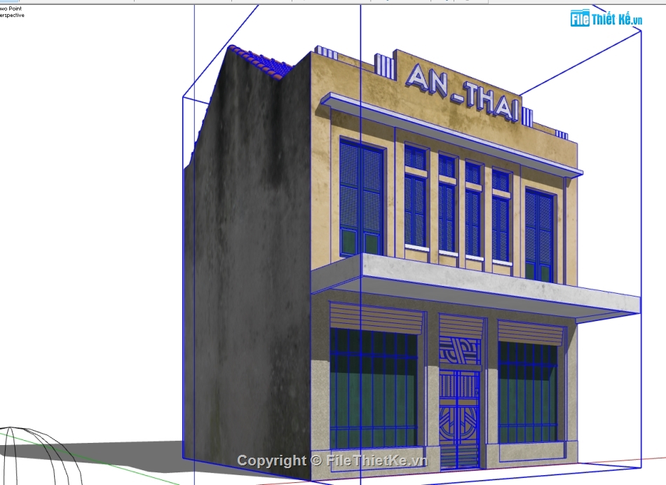 nhà 2 tầng file su,model su nhà 2 tầng,model 3d nhà 2 tầng,file 3d nhà 2 tầng