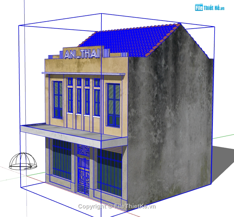 nhà 2 tầng file su,model su nhà 2 tầng,model 3d nhà 2 tầng,file 3d nhà 2 tầng