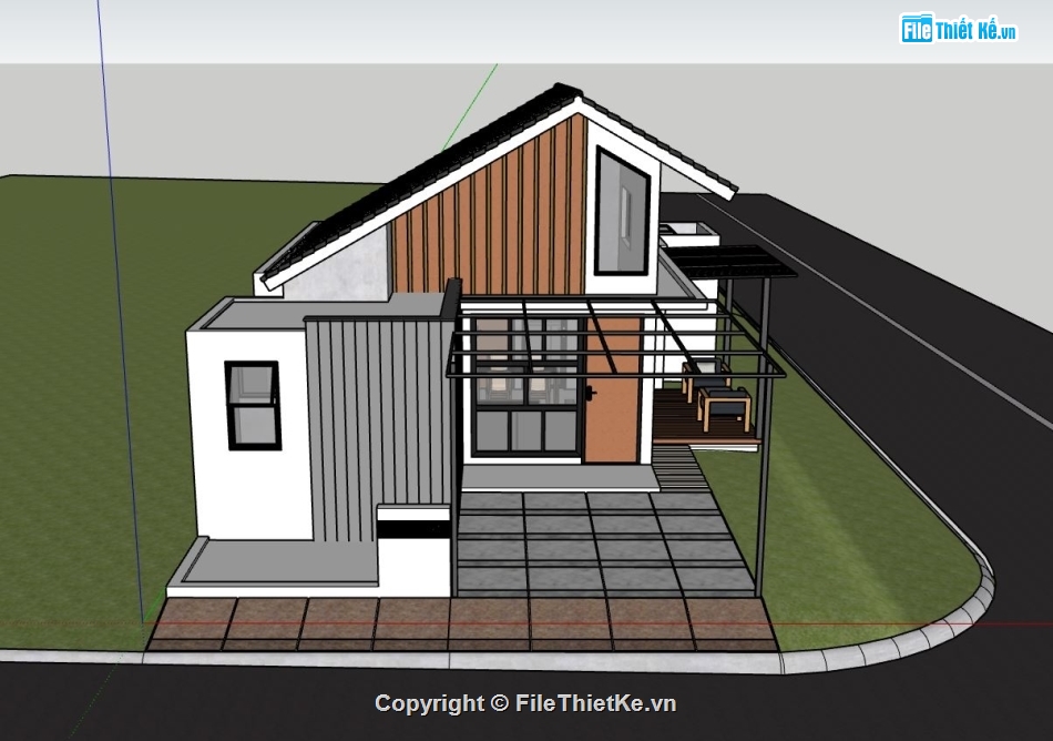mẫu nhà 2 tầng,nhà nông thôn su,sketchup nhà 2 tầng