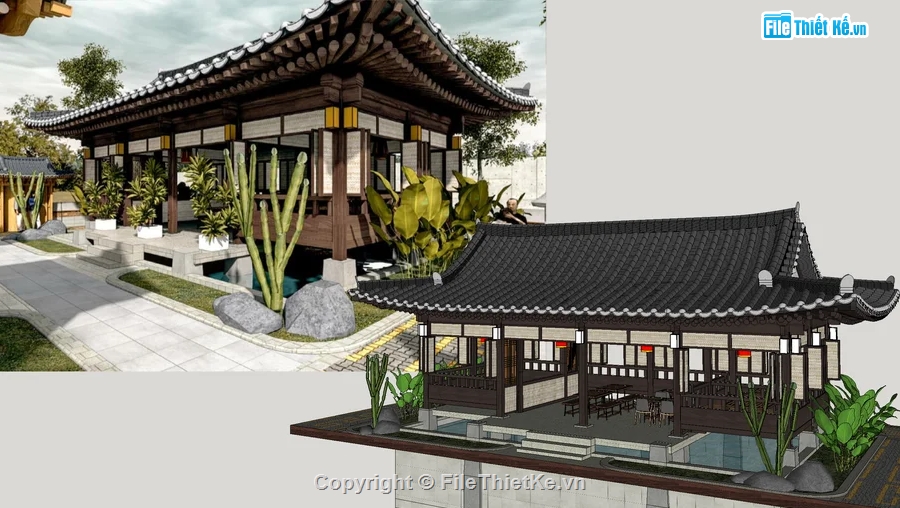phong cách cổ điển,model nhà ăn,model sketchup nhà ăn