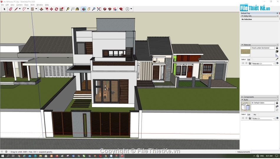 sketchup nhà cấp 4,nhà cấp 4 gác lửng,File sketchup nhà cấp 4,nhà cấp 4 sketchup,Model nhà cấp 4