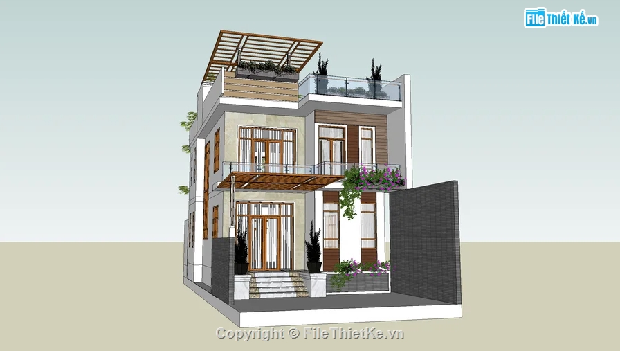 nhà mái bằng,nhà phố mái bằng,nhà phố 2 tầng