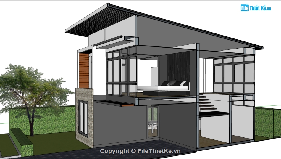 file sketchup nhà 2 tầng,sketchup nhà 2 tầng,model sketchup nhà 2 tầng,file sketchup nhà phố