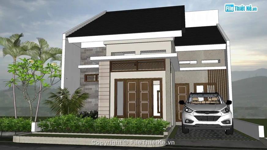 nhà phố,model nhà phố,nhà phố 1 tầng