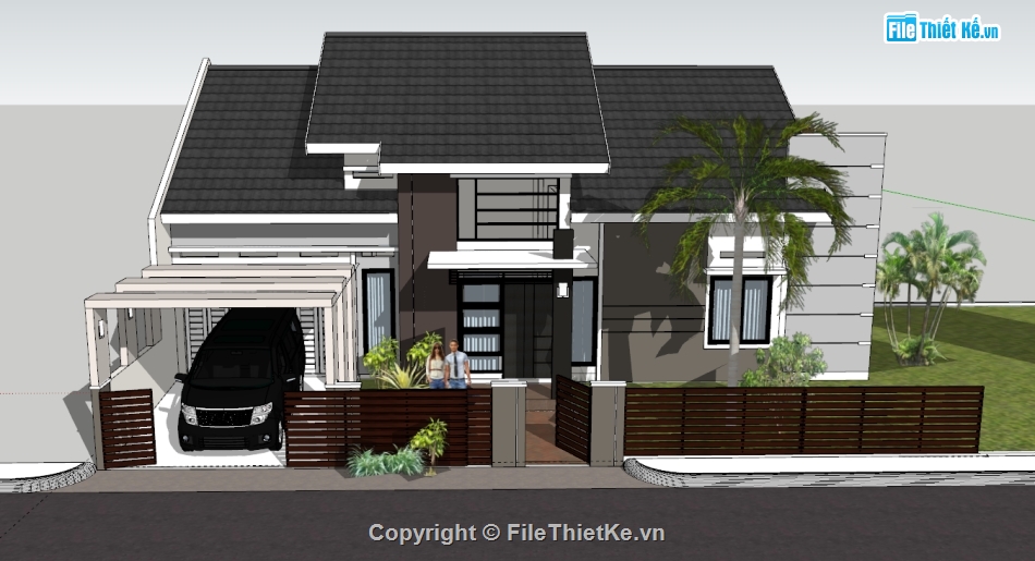 nhà phố,nhà phố 2 tầng,model nhà phố 2 tầng