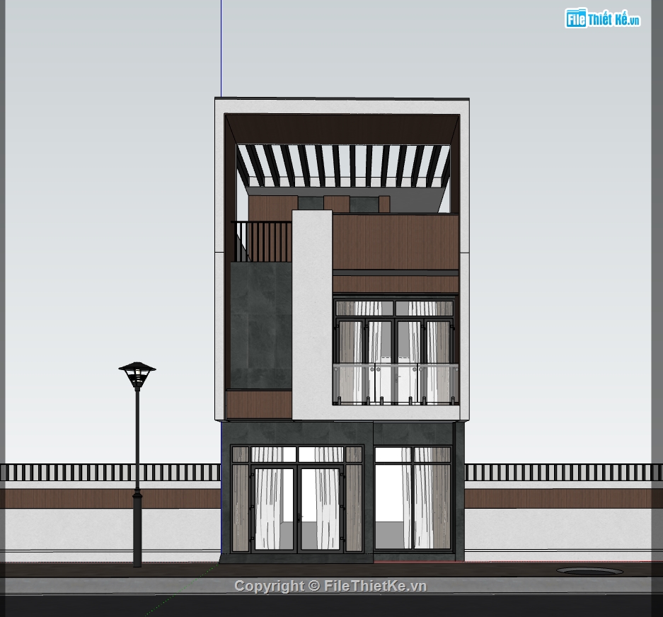 file su nhà phố 2 tầng,model su nhà phố 2 tầng,file sketchup nhà phố 2 tầng,sketchup nhà phố 2 tầng
