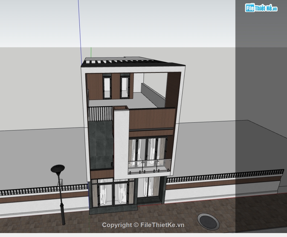 file su nhà phố 2 tầng,model su nhà phố 2 tầng,file sketchup nhà phố 2 tầng,sketchup nhà phố 2 tầng