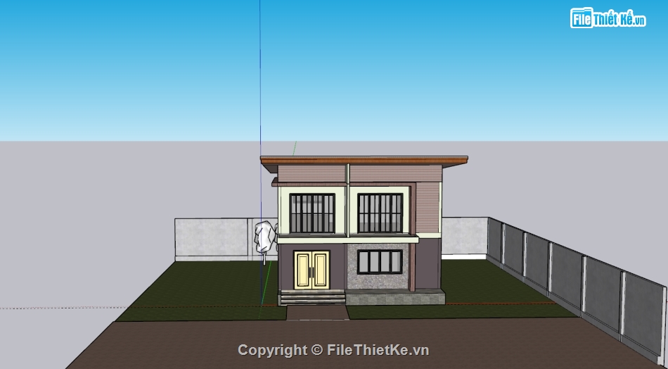 nhà phố,nhà phố 2 tầng,model nhà phố 2 tầng