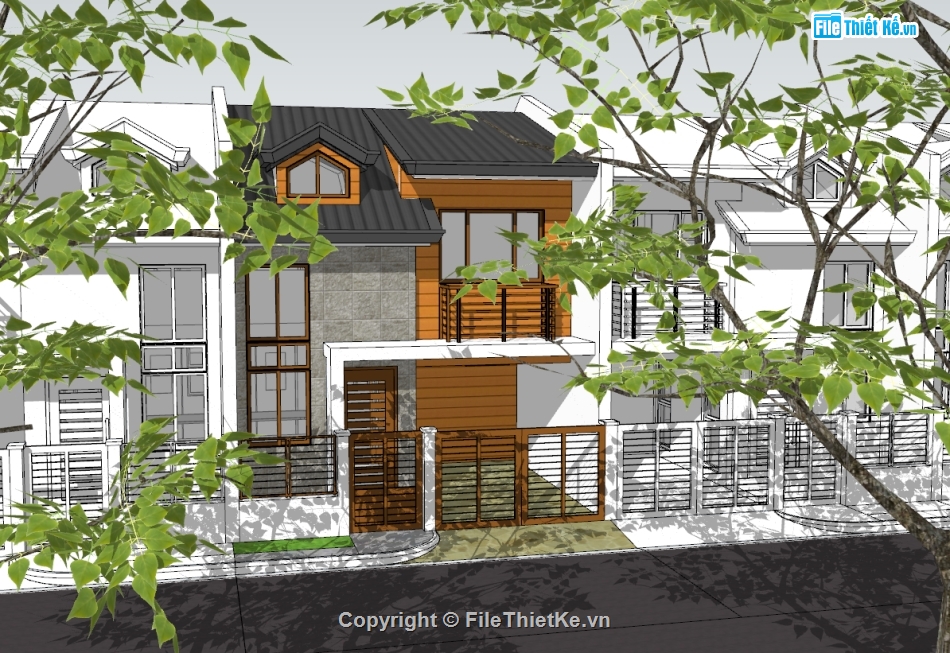 nhà phố 2 tầng,nhà phố,model nhà phố