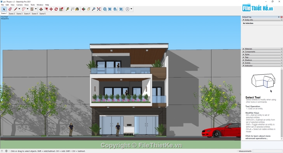 nhà phố sketchup,Model sketchup nhà phố,sketchup nhà phố 2 tầng