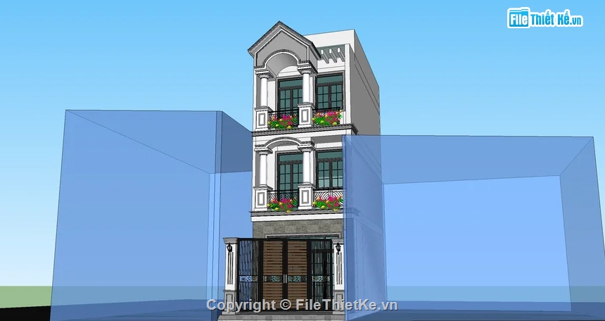 nhà phố,nhà phố 3 tầng,model nhà phố