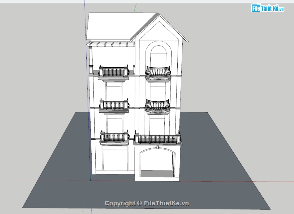 nhà phố,model nhà phố,nhà phố 3.5 tầng