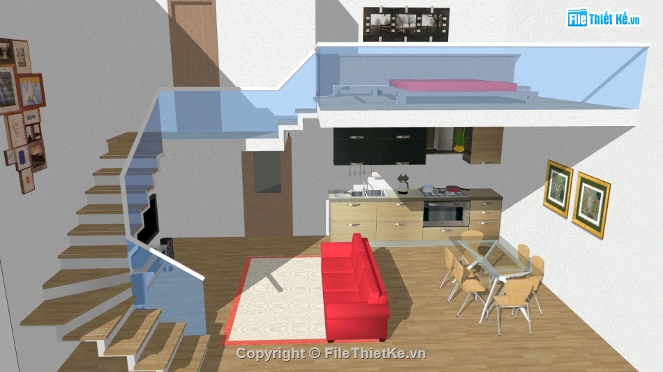 Sketchup nội thất phòng trọ,Model nội thất phòng họp,mẫu nội thất sketchup