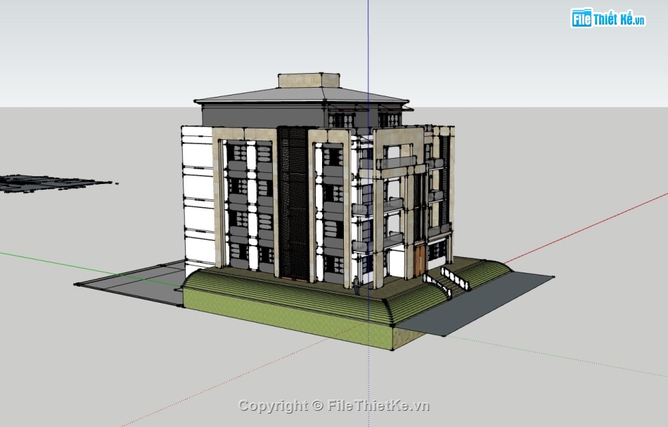 phối cảnh chung cư,chung cư mini,sketchup chung cư mini