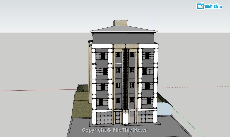 phối cảnh chung cư,chung cư mini,sketchup chung cư mini