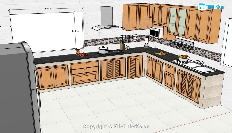 phòng bếp,su phòng bếp,sketchup phòng bếp
