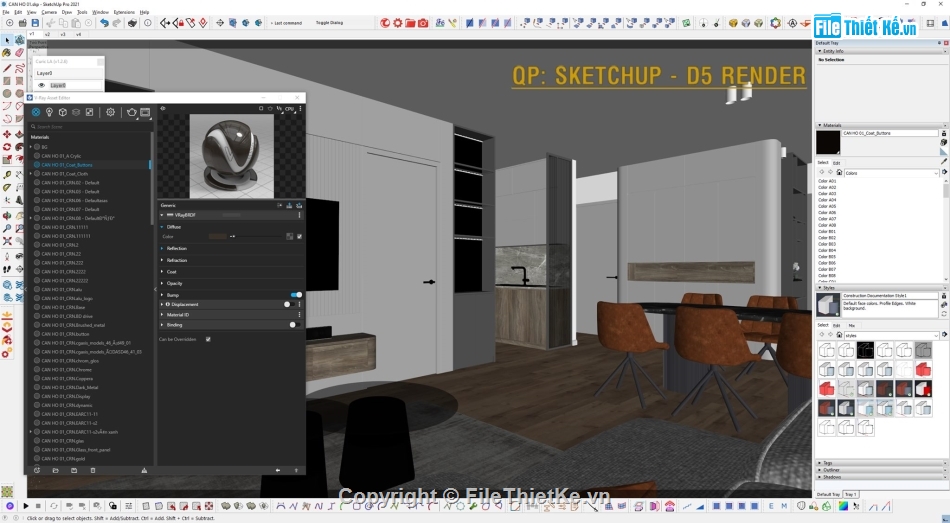 Sketchup Phòng ăn,Sketchup bếp,Phòng khách Sketchup,Sketchup nội thất,thiết ké phòng ăn sketchup