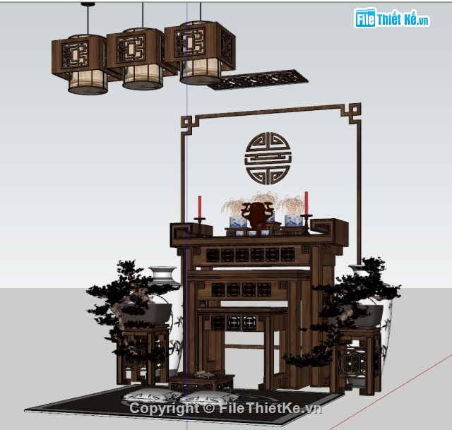 Model sketchup phòng thờ,Model phòng thờ đẹp,File sketchup phòng thờ,Model phòng thờ nhà dâ,phòng thờ nhà dân sketchup