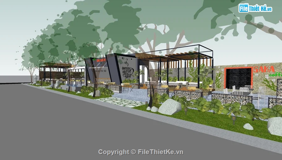 quán cafe,thiết kế quán cafe,Model quán cafe
