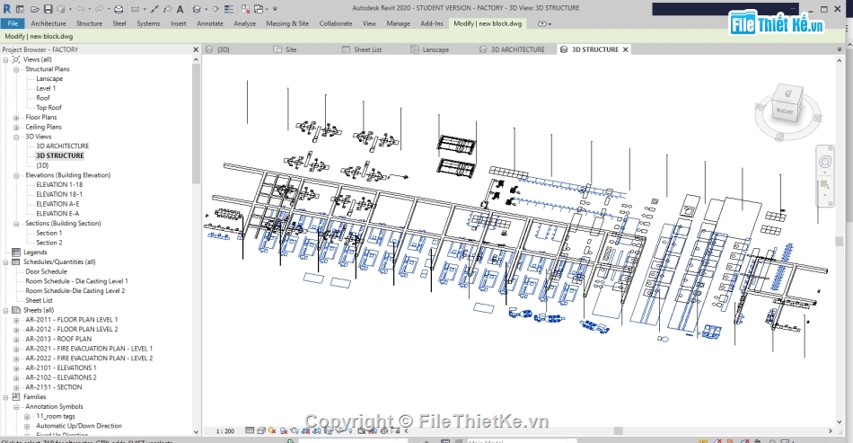 xưởng công nghiệp 16.4x144.5m,Revit nhà công nghiệp,nhà xưởng công nghiệp,Nhà công nghiệp revit,Thiết kế nhà xưởng revit