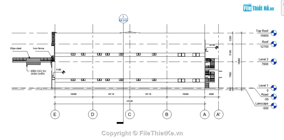 xưởng công nghiệp 16.4x144.5m,Revit nhà công nghiệp,nhà xưởng công nghiệp,Nhà công nghiệp revit,Thiết kế nhà xưởng revit