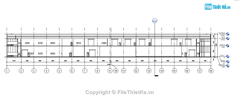 xưởng công nghiệp 16.4x144.5m,Revit nhà công nghiệp,nhà xưởng công nghiệp,Nhà công nghiệp revit,Thiết kế nhà xưởng revit