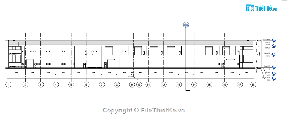 xưởng công nghiệp 16.4x144.5m,Revit nhà công nghiệp,nhà xưởng công nghiệp,Nhà công nghiệp revit,Thiết kế nhà xưởng revit