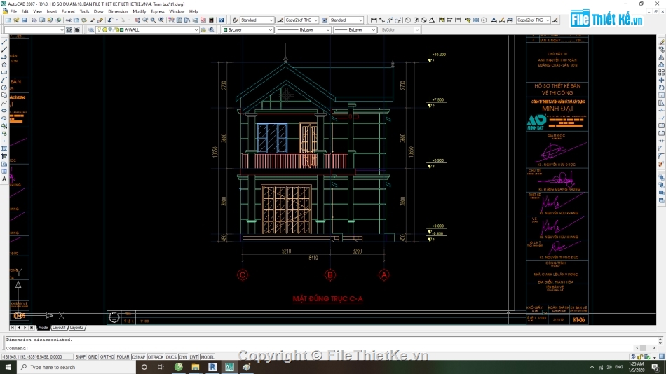 Biệt thự,bản vẽ cad,revit,thiết kế nhà chữ l,nhà 2 tầng chữ L 8.41x16.43m