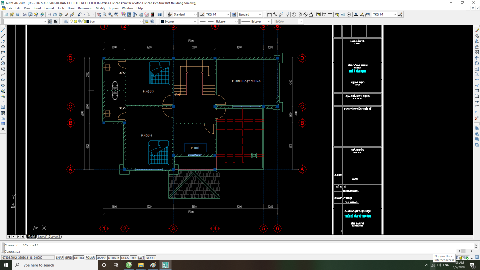 biệt thự hiện đại,biệt thự 2 tầng,file revit biệt thự,biệt thự 2 tầng kích thước 9.6x15m,file cad kiến trúc biệt thự