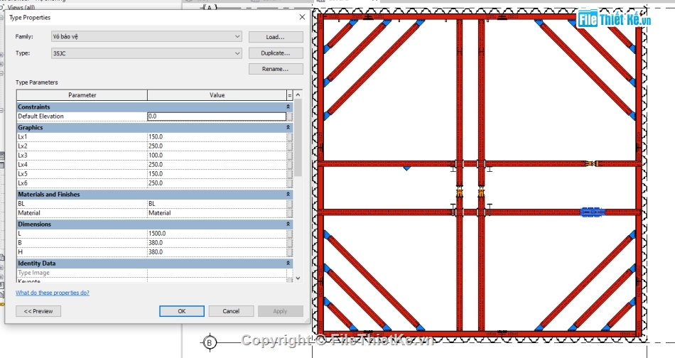 Revit hệ shoring,revit hệ giằng,Model revit hệ shoring,File revit hệ shoring