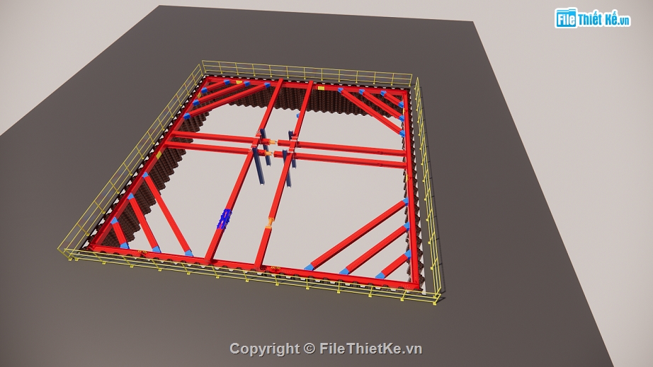 Revit hệ shoring,revit hệ giằng,Model revit hệ shoring,File revit hệ shoring