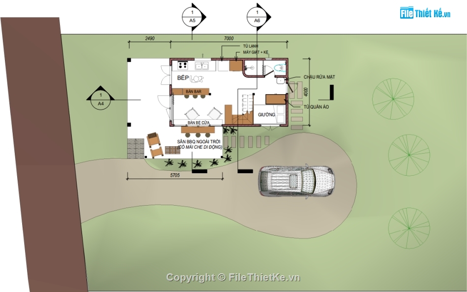 revit,nhà 1 trệt 1 lửng,nhà trệt gác lửng