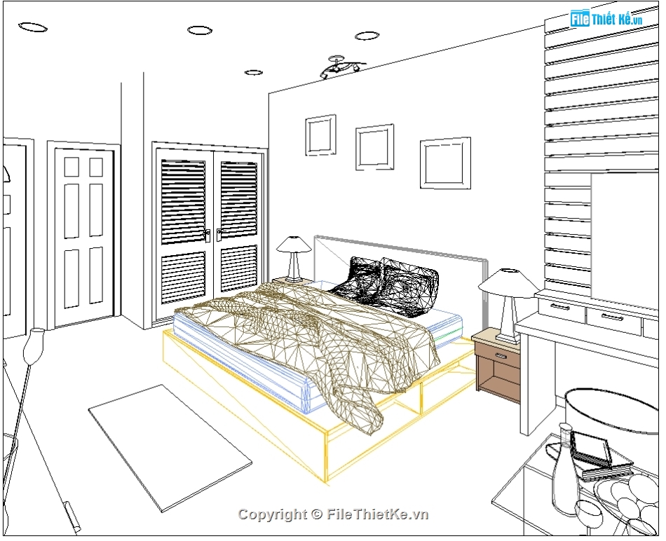 Model phòng ngủ,mẫu phòng ngủ,phòng ngủ revit,revit phòng ngủ