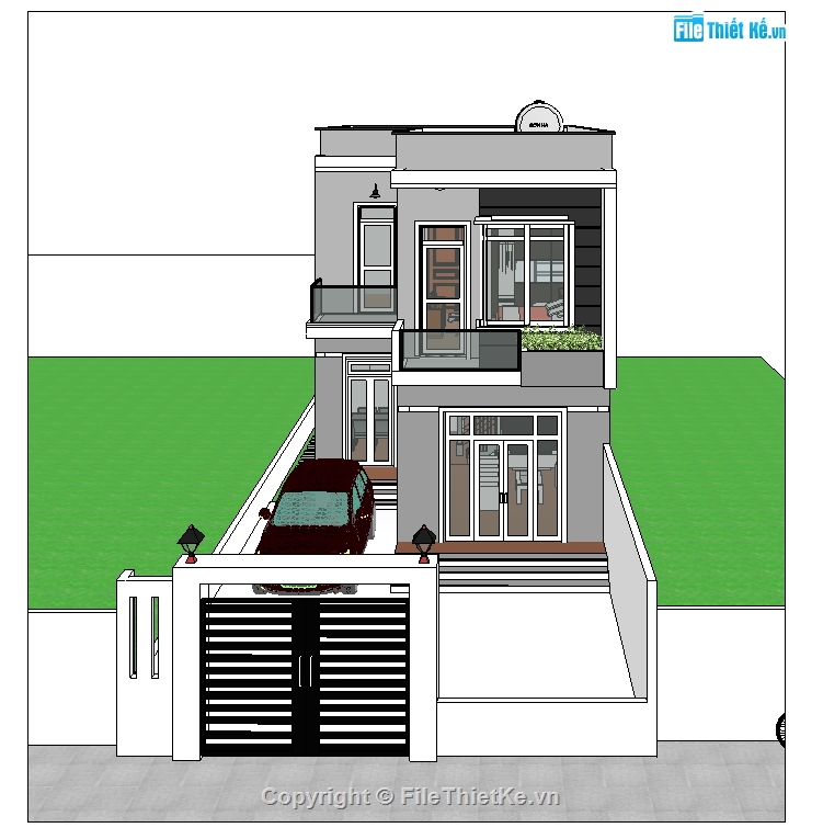 nhà phố  2 tầng,2 tầng,nhà hàng  2 tầng,Nhà phố 2 tầng 8x18.17m,Revit nhà phố 2 tầng
