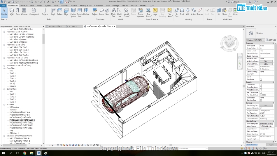 Nhà phố hiện đại 4 tầng,revit nhà phố 4 tầng 5x9m,mẫu nhà phố 4 tầng,bản vẽ nhà phố 4 tầng,kiến trúc nhà phố 4 tầng,Nhà 4 tầng full kiến trúc