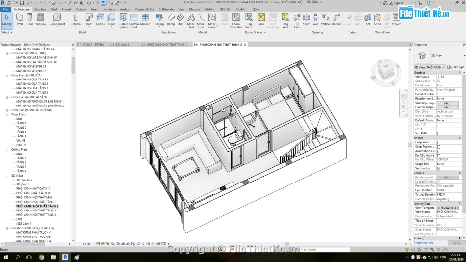 Nhà phố hiện đại 4 tầng,revit nhà phố 4 tầng 5x9m,mẫu nhà phố 4 tầng,bản vẽ nhà phố 4 tầng,kiến trúc nhà phố 4 tầng,Nhà 4 tầng full kiến trúc