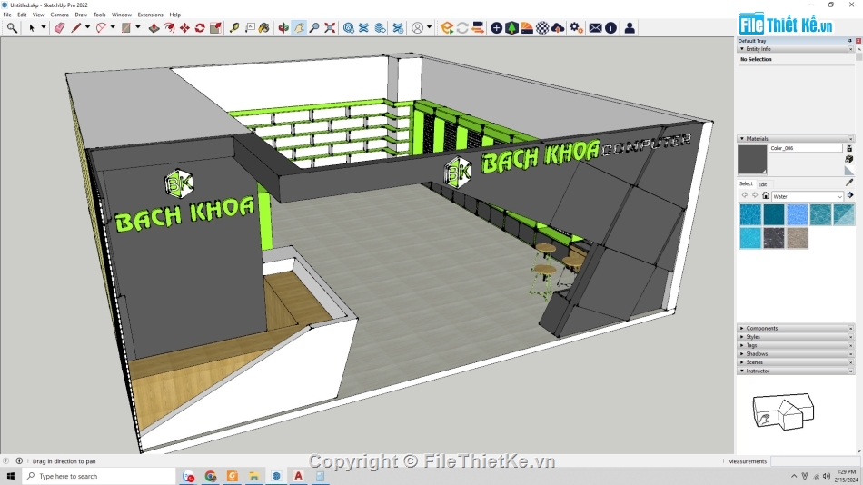 file sketchup,siêu thị,modelshowroom