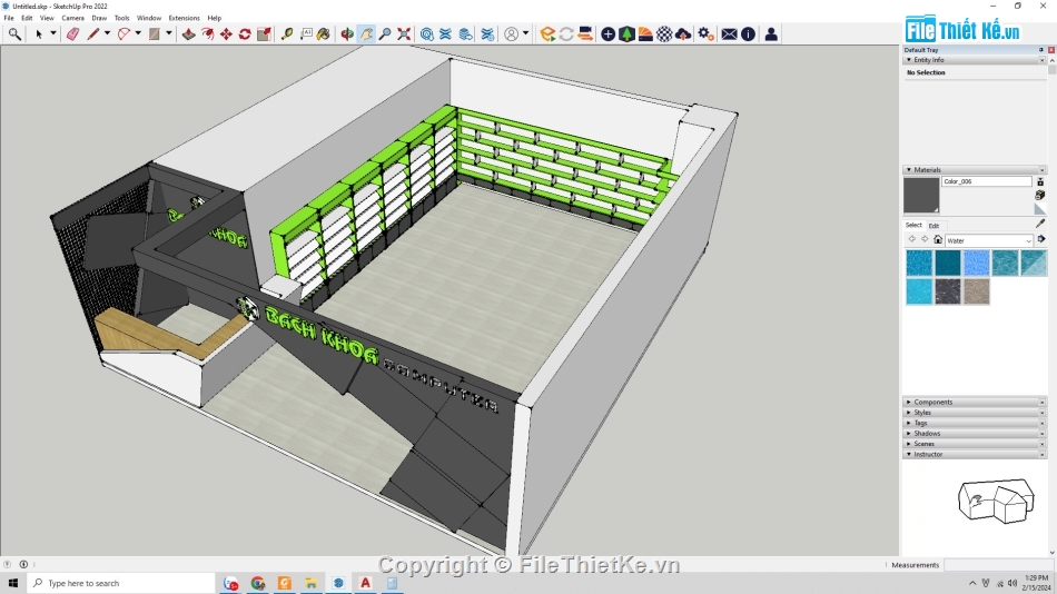 file sketchup,siêu thị,modelshowroom