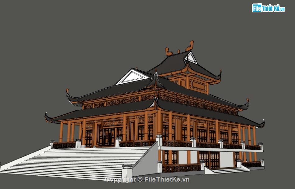 thiết kế chùa,thiết kế chùa đẹp,thiết kế 3d chùa đẹp,kiến trúc đình chùa,3dsu phối cảnh chùa