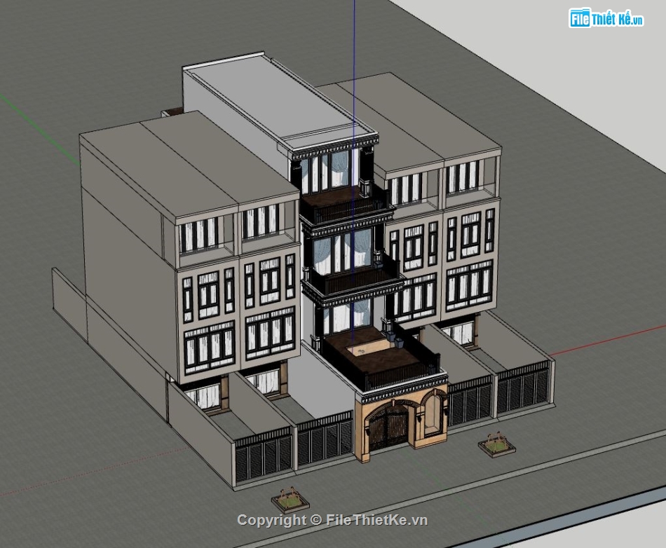 biệt thự 4 tầng,model su biệt thự 4 tầng,phối cảnh biệt thự 4 tầng