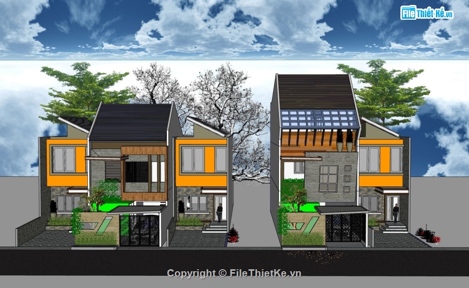 mẫu nhà phố hiện đại,Model sketchup nhà phố,file su nhà phố,nhà phố sketchup