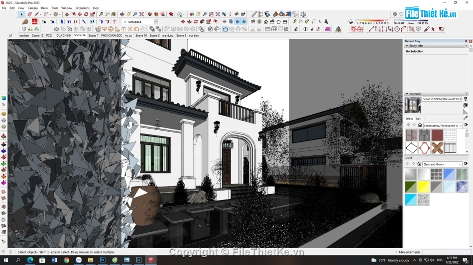 Model sketchup nhà phố,cá koi sketchup,nhà phố sketchup