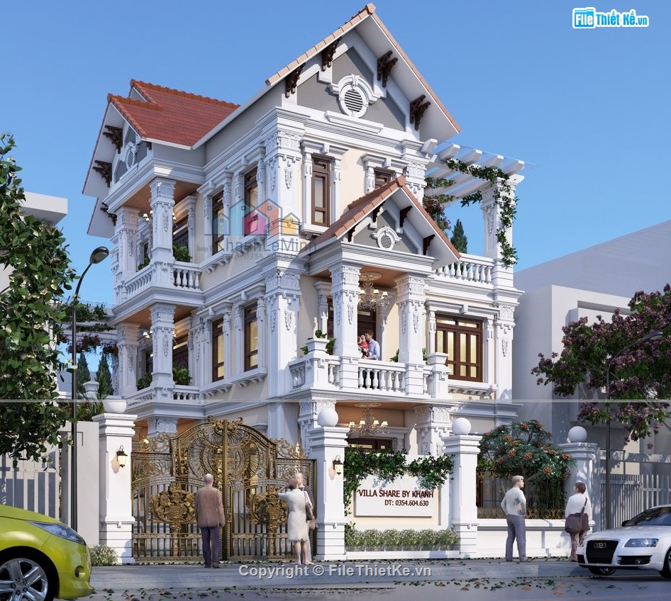 biệt thự 3 tầng,biệt thự 3 tầng SU,su biệt thự 3 tầng,File su biệt thự