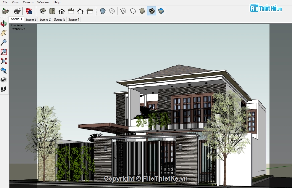 Sketchup biệt thự 2 tầng,Su 2017 biệt thự hiện đại,sketchup biệt thự,su biệt thự 2 tầng