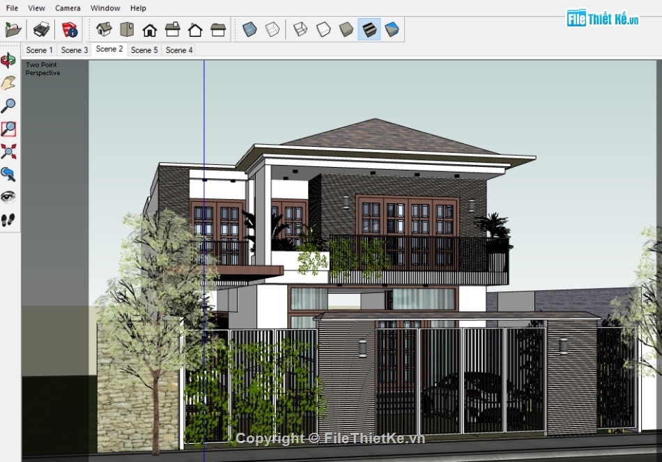 Sketchup biệt thự 2 tầng,Su 2017 biệt thự hiện đại,sketchup biệt thự,su biệt thự 2 tầng