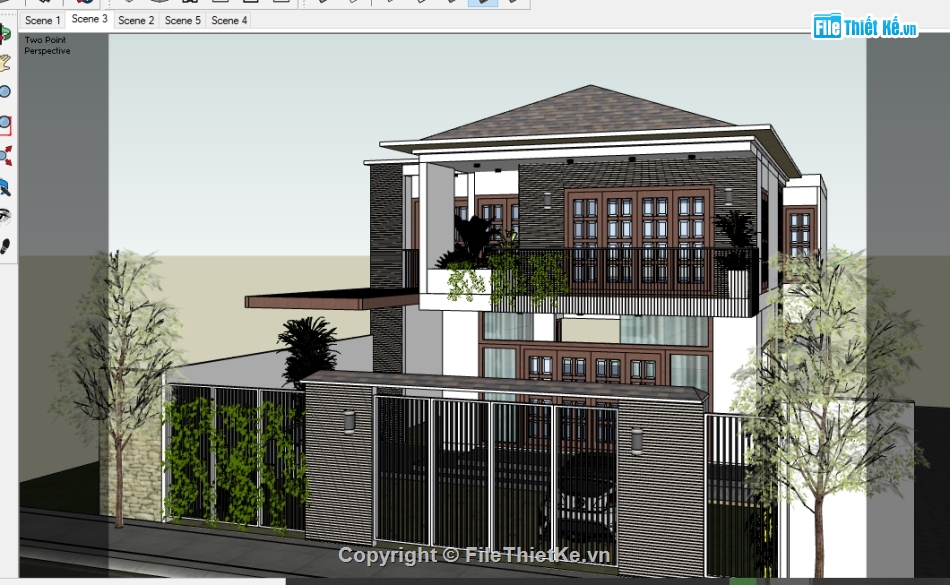 Sketchup biệt thự 2 tầng,Su 2017 biệt thự hiện đại,sketchup biệt thự,su biệt thự 2 tầng