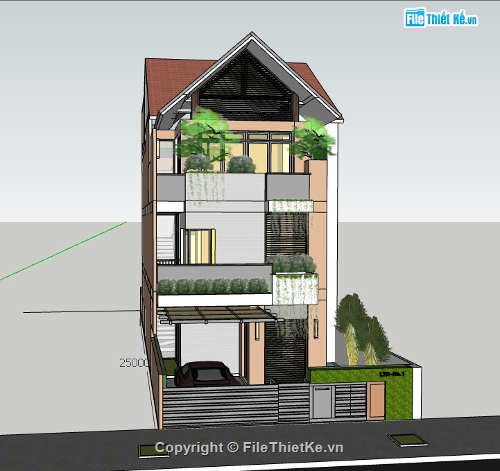 Sketchup biệt thự 3 tầng,su biệt thự 3 tầng,model su biệt thự,sketchup biệt thự