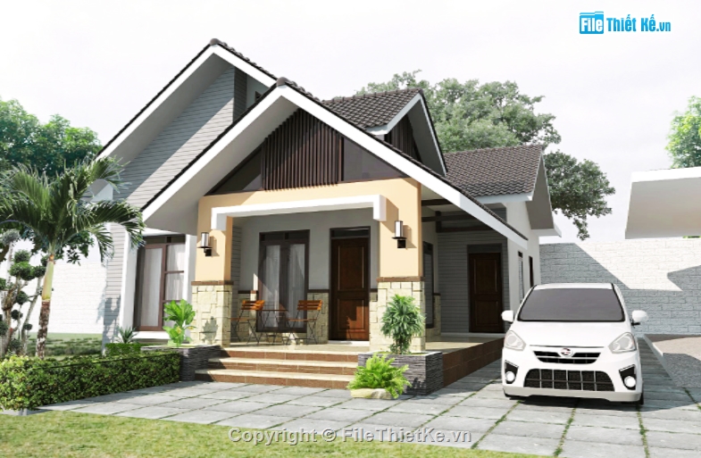 su biệt thự nhà vườn,sketchup biệt thự 1 tầng,sketchup biệt thự vườn,sketchup biệt thự nhà vườn