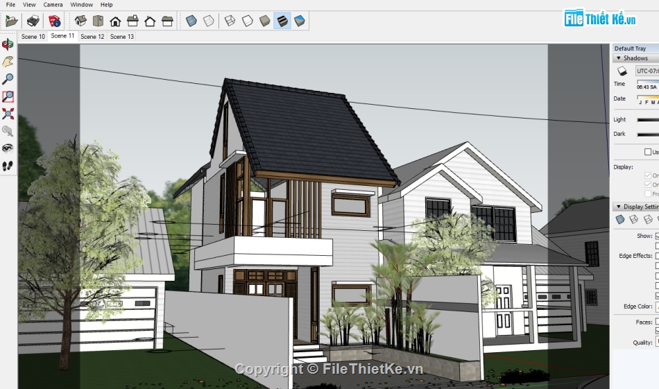 su nhà phố 2 tầng,nhà phố 2 tầng sketchup,mẫu nhà phố 2 tầng su,Nhà phố 2 tầng